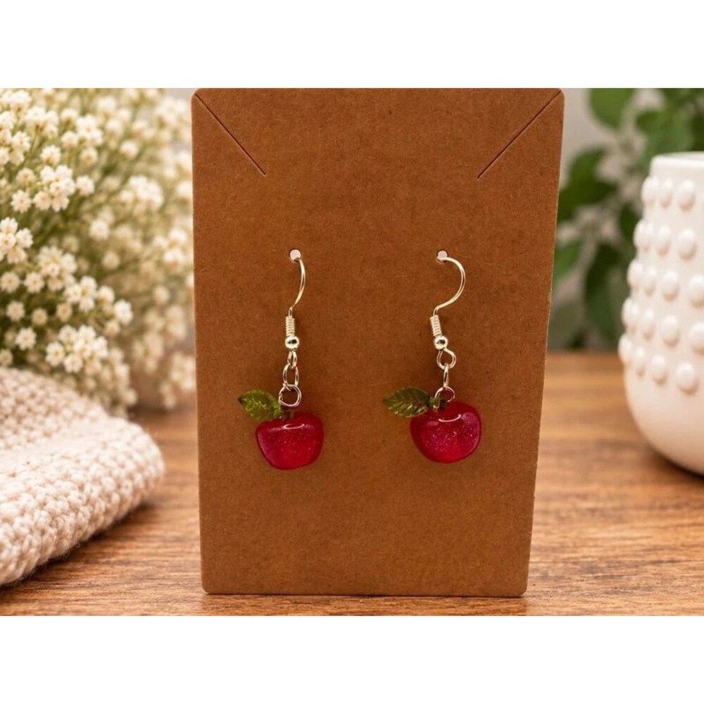 Red Apple Dangle Earrings